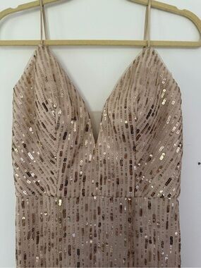 Belsoie Gold Sequin Formal Gown Size 8